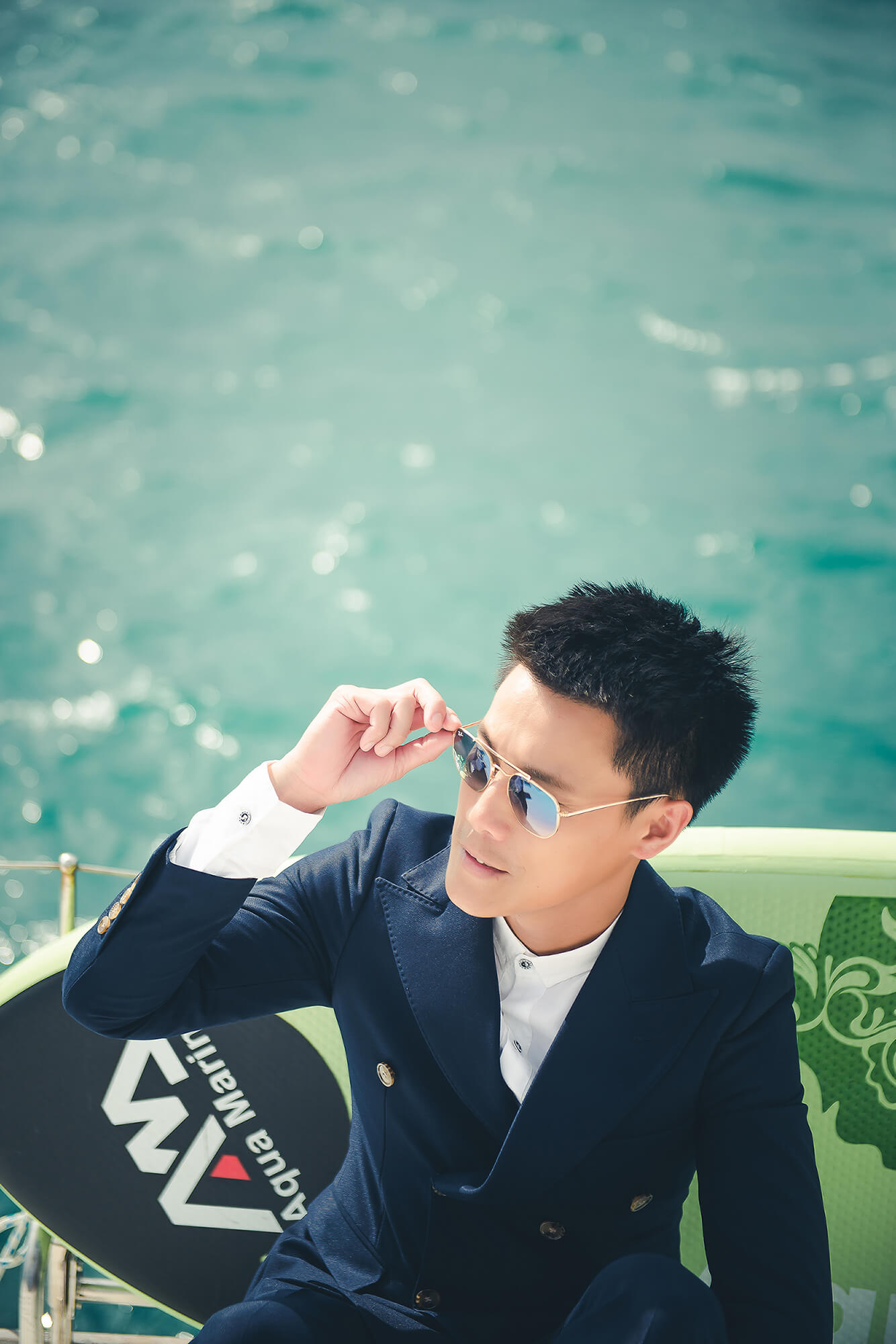 Couple Photoshoot on Catamaran Boat