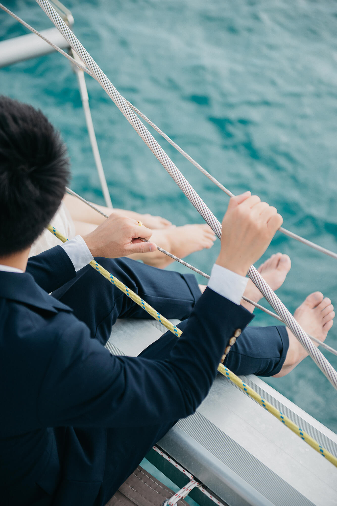 Couple Photoshoot on Catamaran Boat