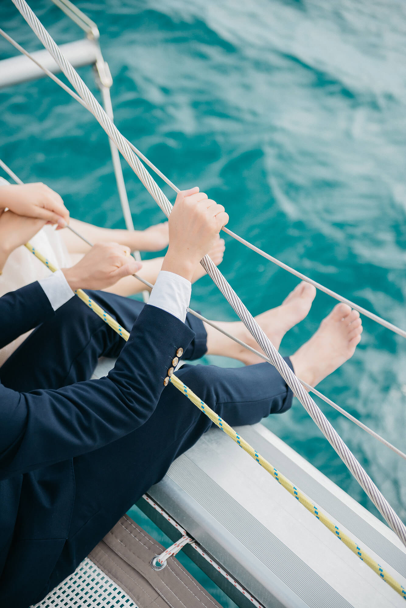 Couple Photoshoot on Catamaran Boat