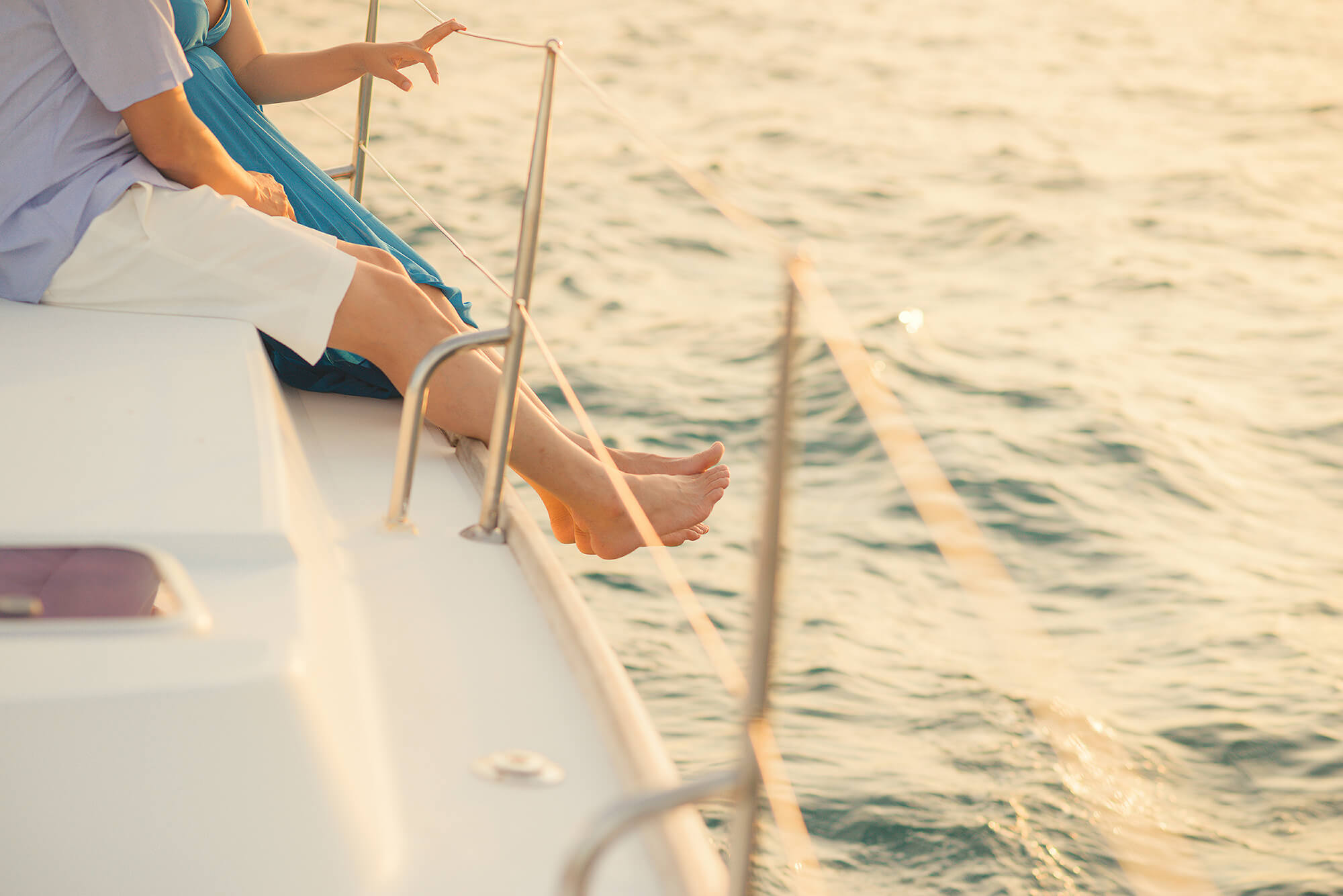 Couple Photoshoot on Catamaran Boat