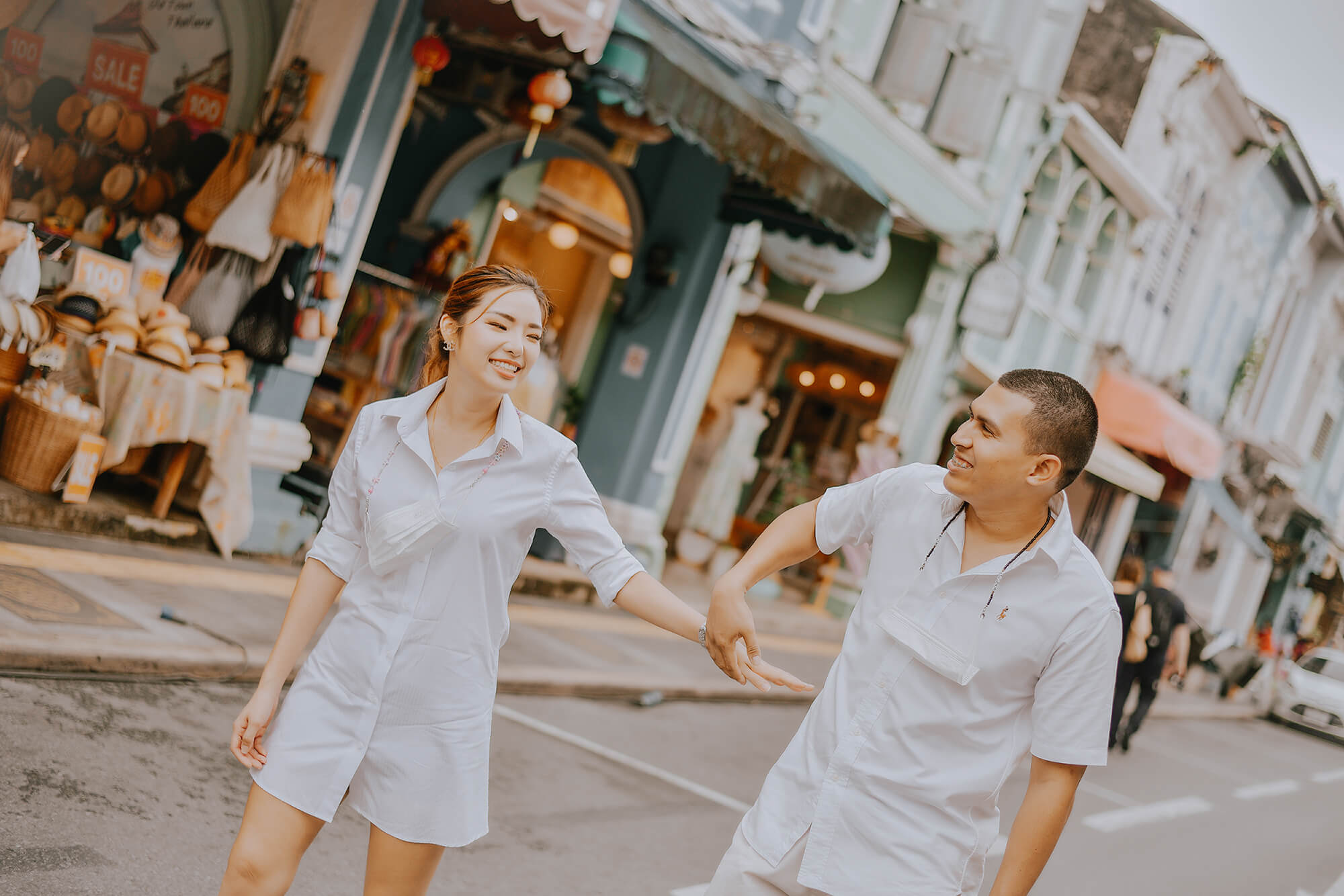 Phuket old town couple street photoshoot